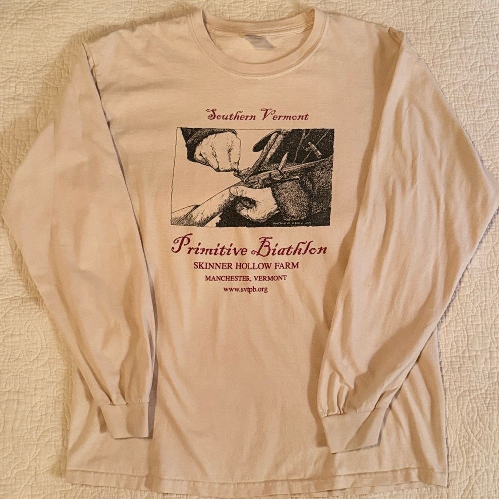 Gildan Cream Long Sleeve Tee
